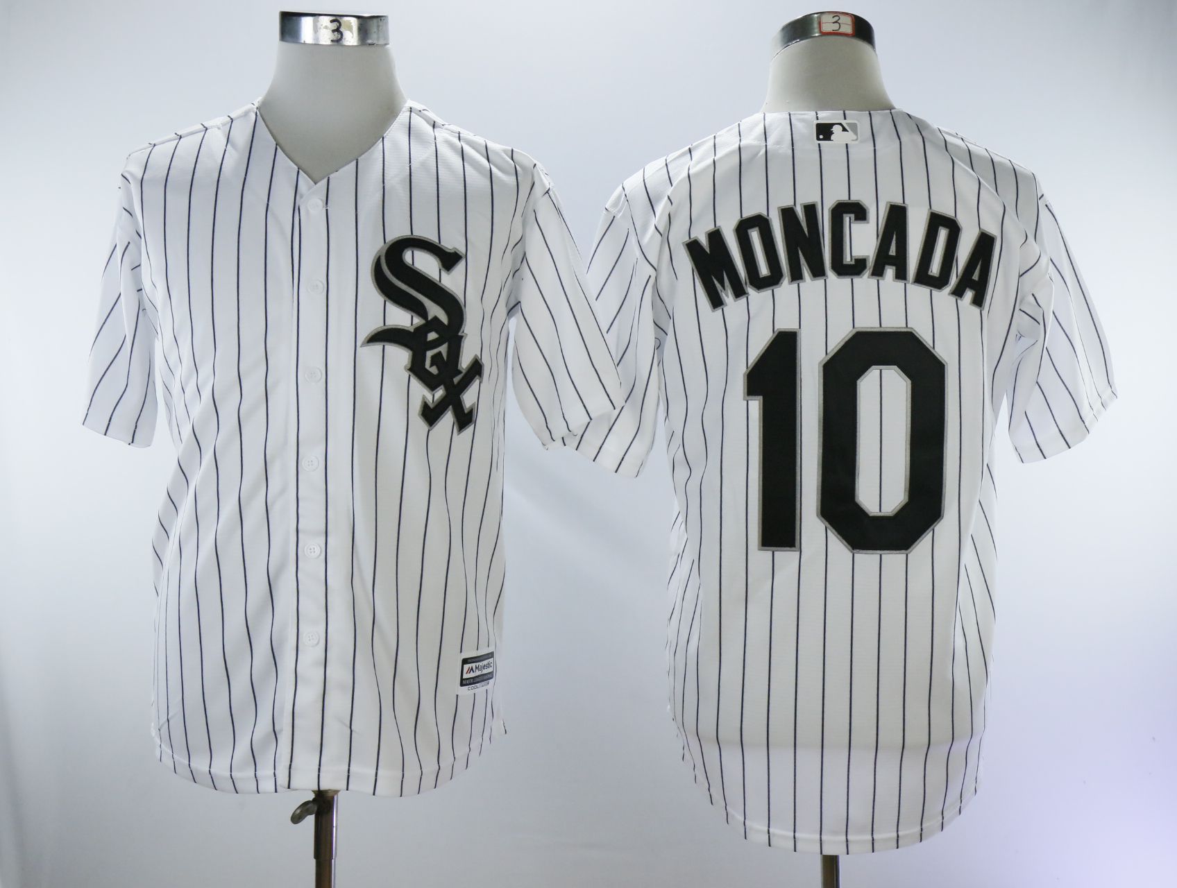 Men Chicago White Sox 10 Moncada White Game MLB Jerseys